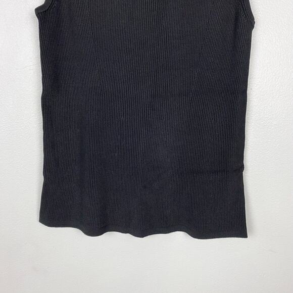 White House Black Market Ribbed Tank Top Fitted Keyhole Back Size Medium - Picture 3 of 9